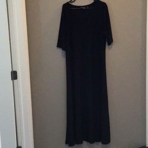 Long black scoop neck dress